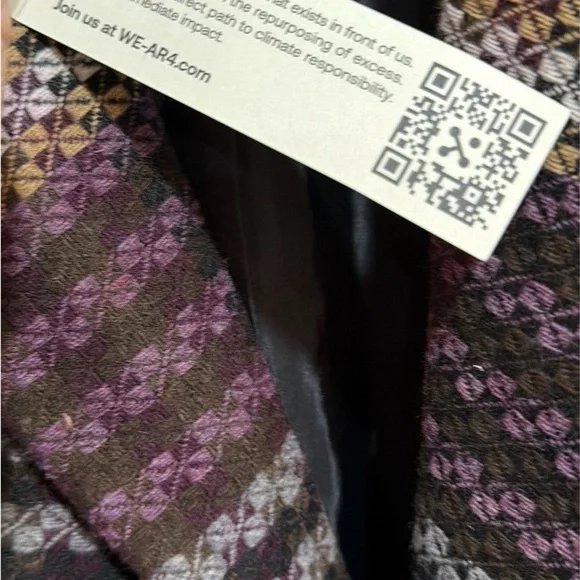 WE-AR4 Double Breasted Blazer NWT Sustainable Designer Plaid Jacket Small - Picture 3 of 4